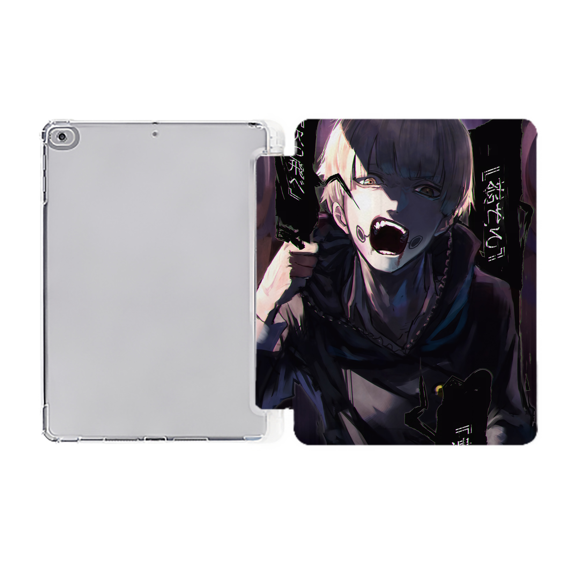 （画像用） 呪術廻戦 Jujutsu Kaisen IPad ケース ペン収納付き 三つ折りスタンド PUレザー×シリコン 対応機種9.5/10.5/10.9インチ